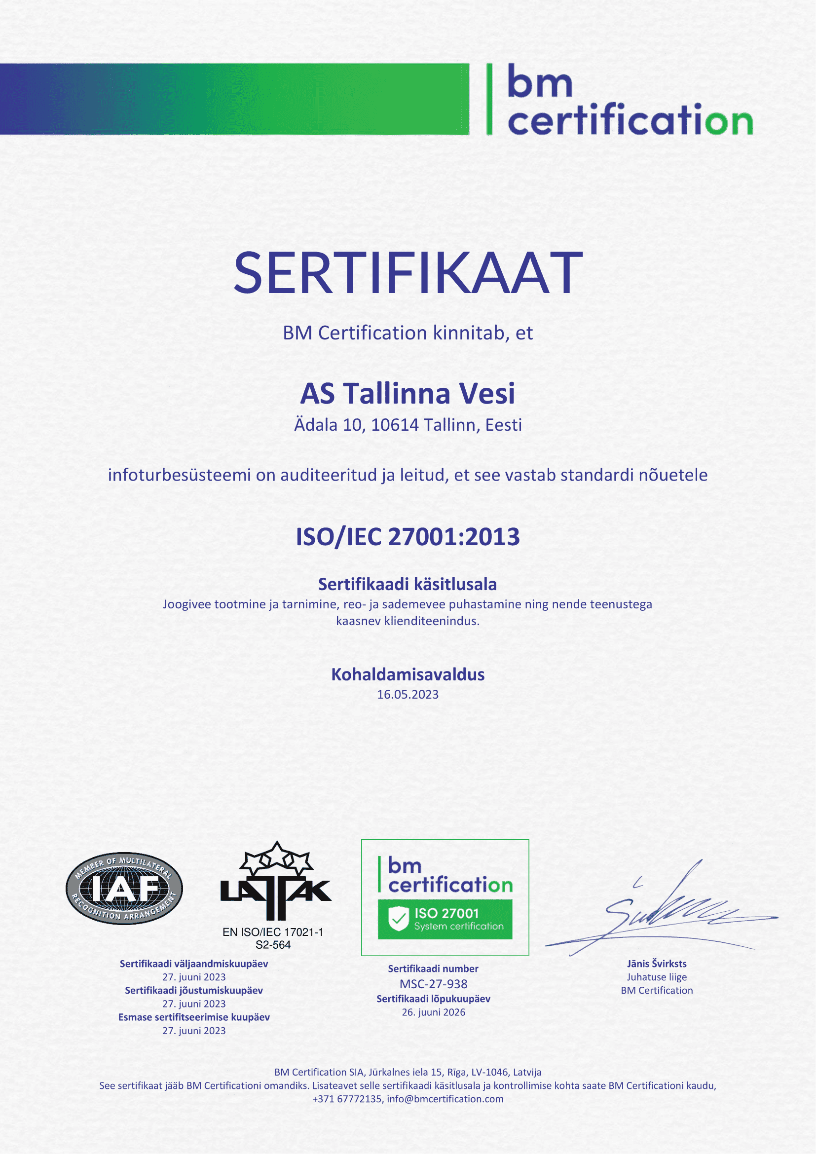 Meie infoturbesüsteemid said rahvusvaheliselt tunnustatud